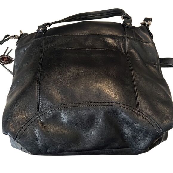 The Sak Sycamore Black Leather Messenger Tote Crossbody - Picture 3 of 12